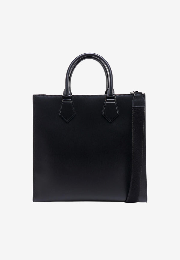 Dolce & Gabbana Logo Messenger Bag in Leather Black 