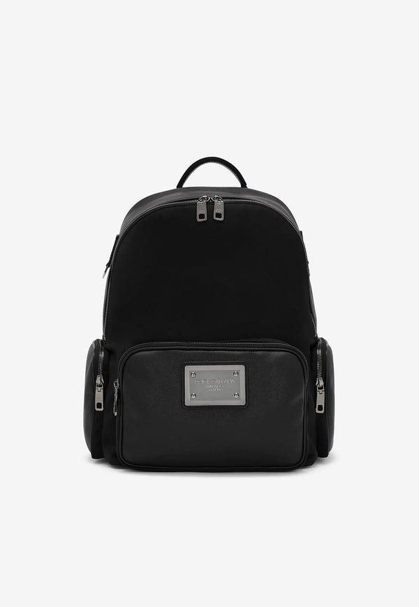 Dolce & Gabbana Logo Plate Backpack Black 