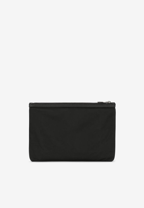 Dolce & Gabbana Logo Plate Pouch Bag Black 