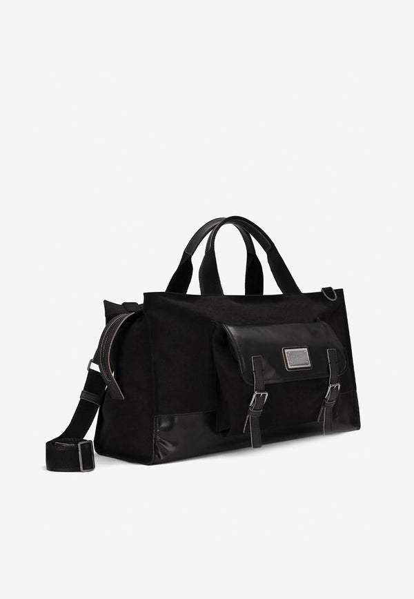 Dolce & Gabbana Logo Plate Duffel Bag Black 