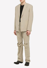 Givenchy Tailored Pants with Destroyed Effect in Wool Blend Gray BM518J14NX/M_GIV-099