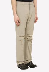 Givenchy Tailored Pants with Destroyed Effect in Wool Blend Gray BM518J14NX/M_GIV-099