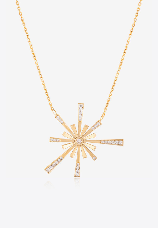 Falamank Diamond Blooms Collection 18-karat Yellow Gold Necklace with White Diamonds NK550