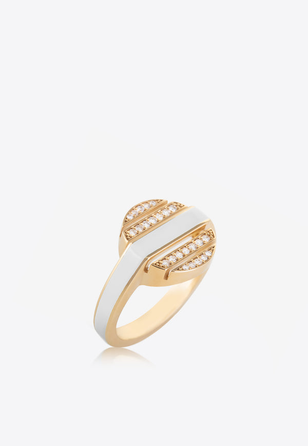 Falamank Sweet Collection 18-karat Yellow Gold Ring with Enamel and White Diamonds RM539