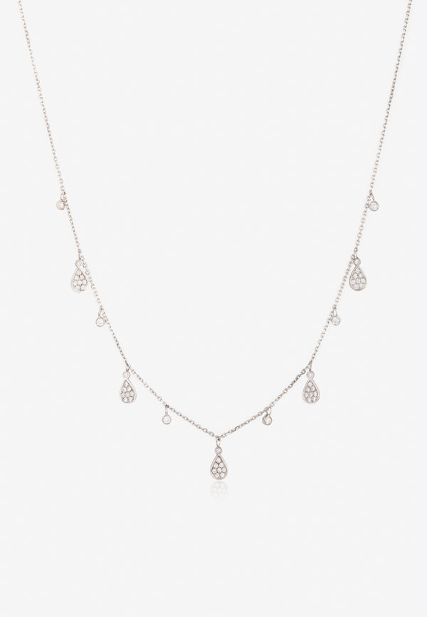 Falamank Sweet Collection 18-karat White Gold Necklace with White Diamonds NK320