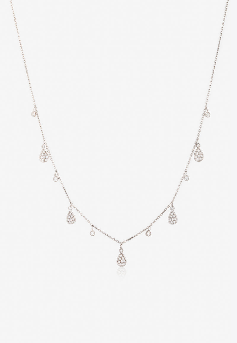 Falamank Sweet Collection 18-karat White Gold Necklace with White Diamonds NK320