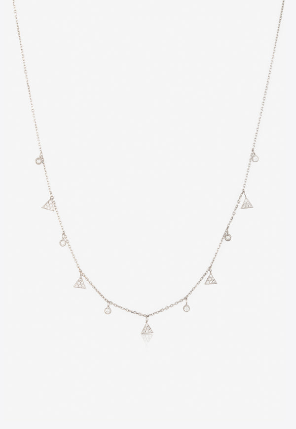 Falamank Sweet Collection 18-karat White Gold Necklace with White Diamonds NK324