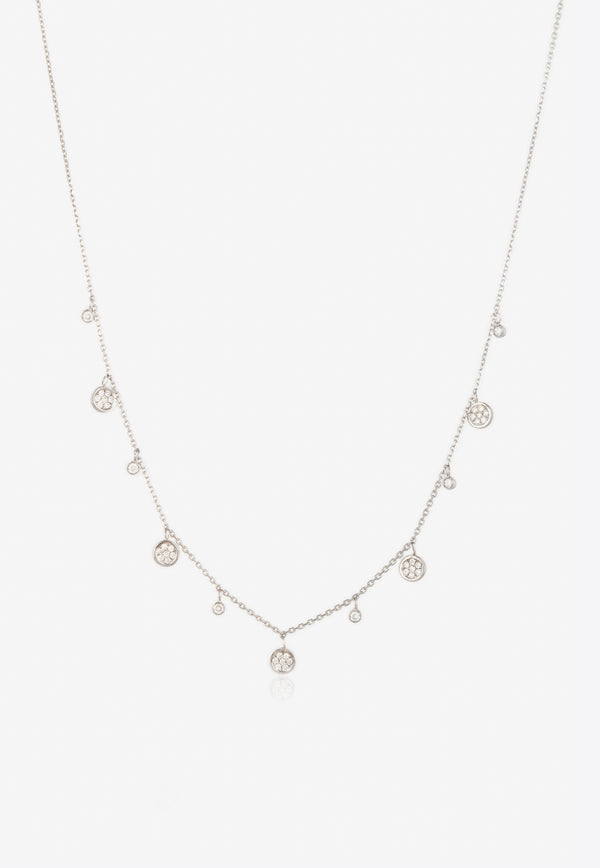Falamank Sweet Collection 18-karat White Gold Necklace with White Diamonds NK323