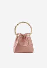 Jimmy Choo Bon Bon Crystal Embellished Satin Bucket Bag Pink BON BON VKM BLUSH