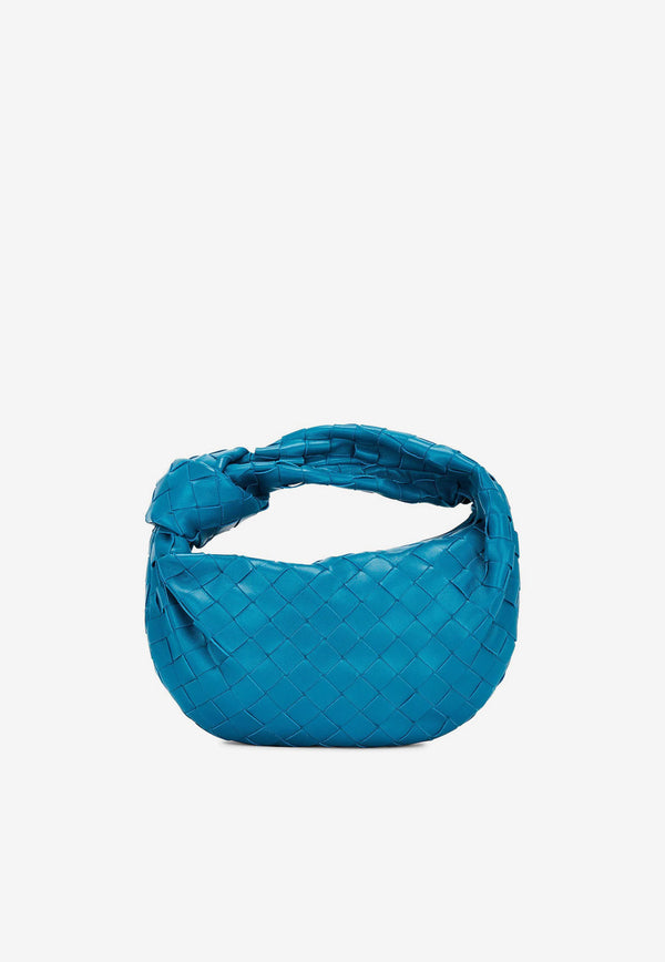 Bottega Veneta Mini Jodie Top Handle Bag in Intrecciato Leather 651876VCPP5 4403 Blue Print