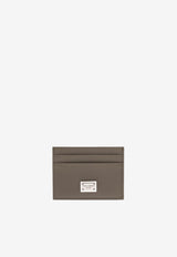 Dolce & Gabbana Logo Plate Leather Cardholder Khaki 