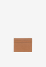 Dolce & Gabbana Logo Plate Leather Cardholder Caramel 