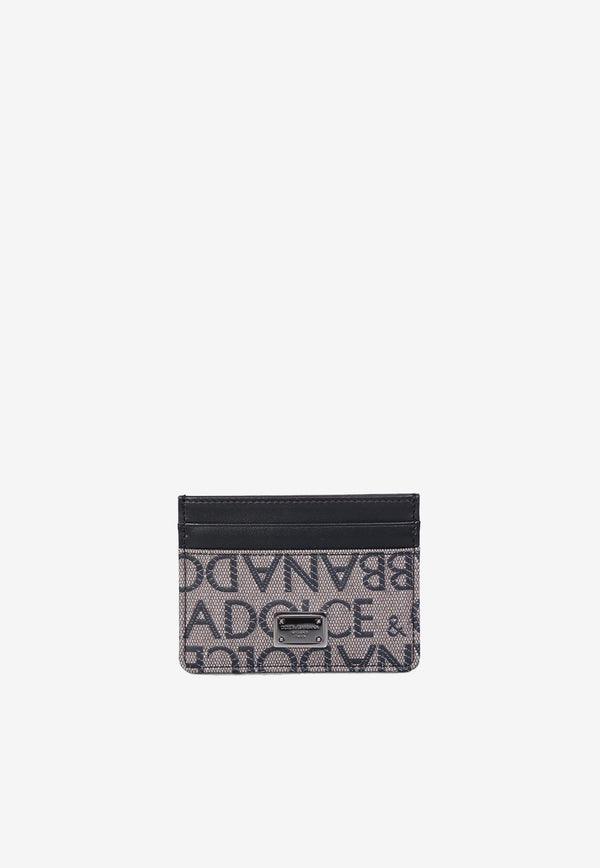 Dolce & Gabbana Logo Jacquard Cardholder Beige 
