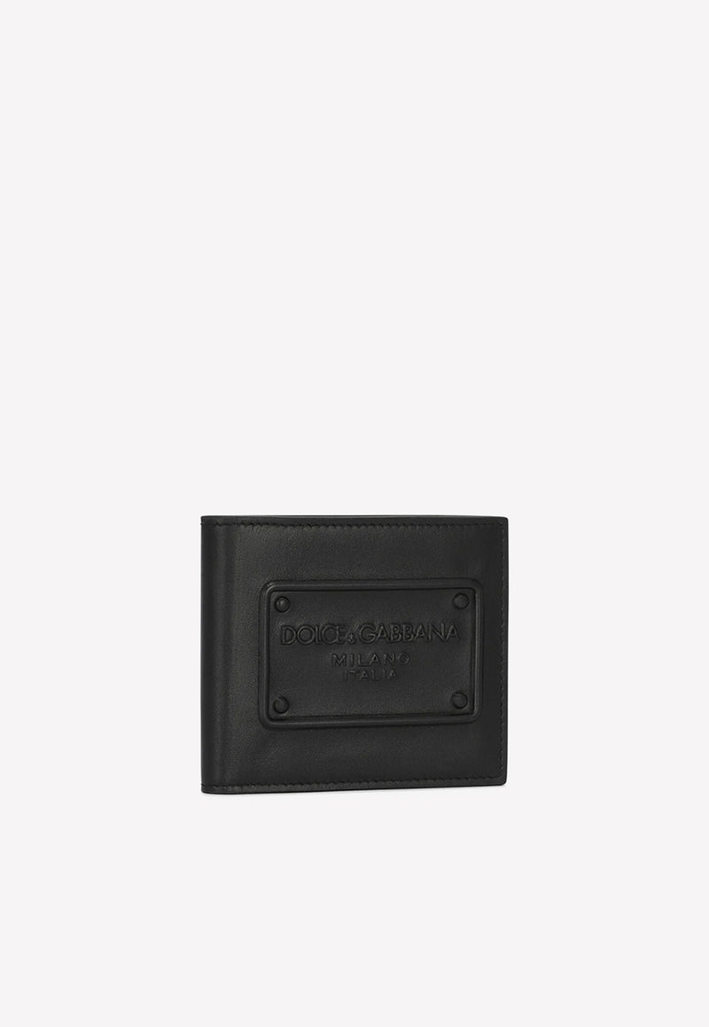 Dolce & Gabbana Logo Calfskin Bi-Fold Wallet Black BP1321 AG218 80999