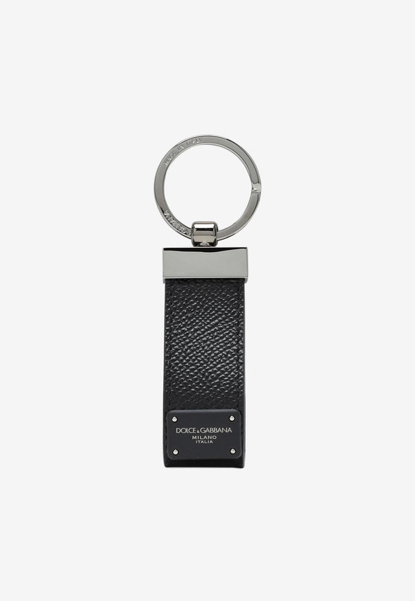 Dolce & Gabbana Logo Leather Key Ring Black BP1371 AZ602 80999