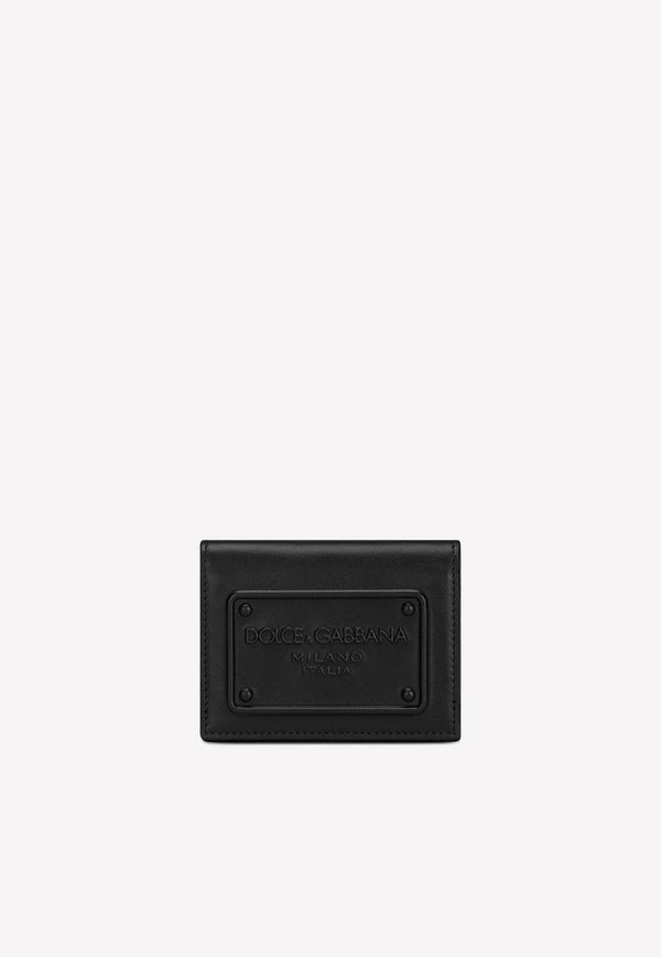 Dolce & Gabbana Logo-Embossed Bi-Fold Wallet in Calfskin Black BP1643 AG218 80999