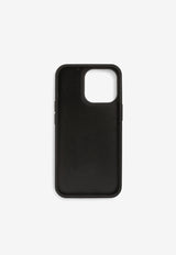 Dolce & Gabbana iPhone 13 Pro Cover in Calf Leather Black BP3135 AW576 80999