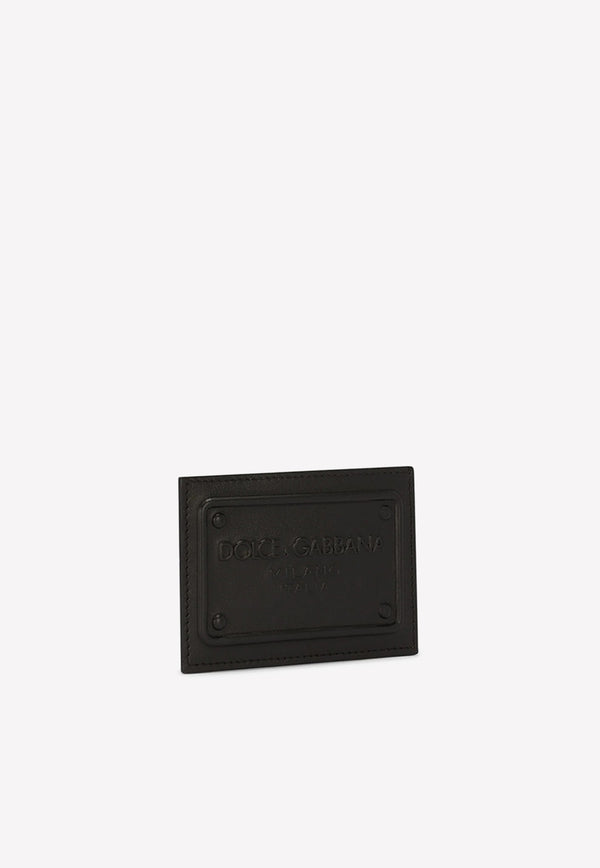 Dolce & Gabbana Logo-Embossed Calfskin Cardholder Black BP3239 AG218 80999