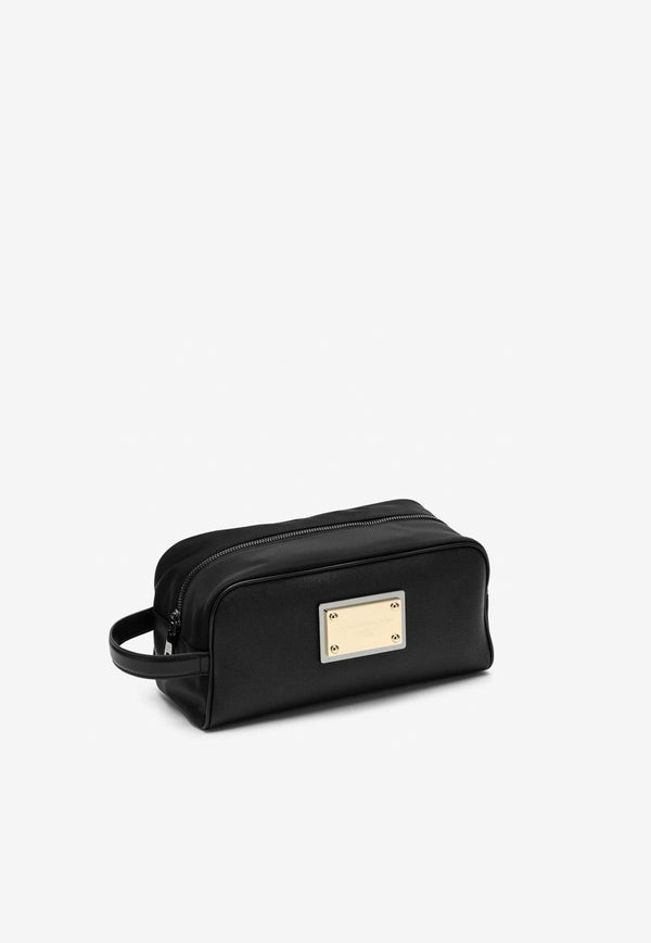 Dolce & Gabbana Logo Plaque Vanity Bag Black BT0985AD447/L