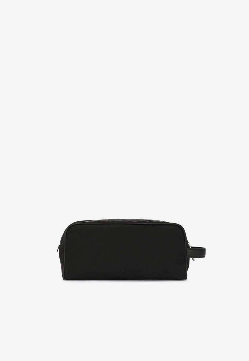 Dolce & Gabbana Nylon and Calf Leather Toiletry Pouch Black BT0985 AD447 8B956