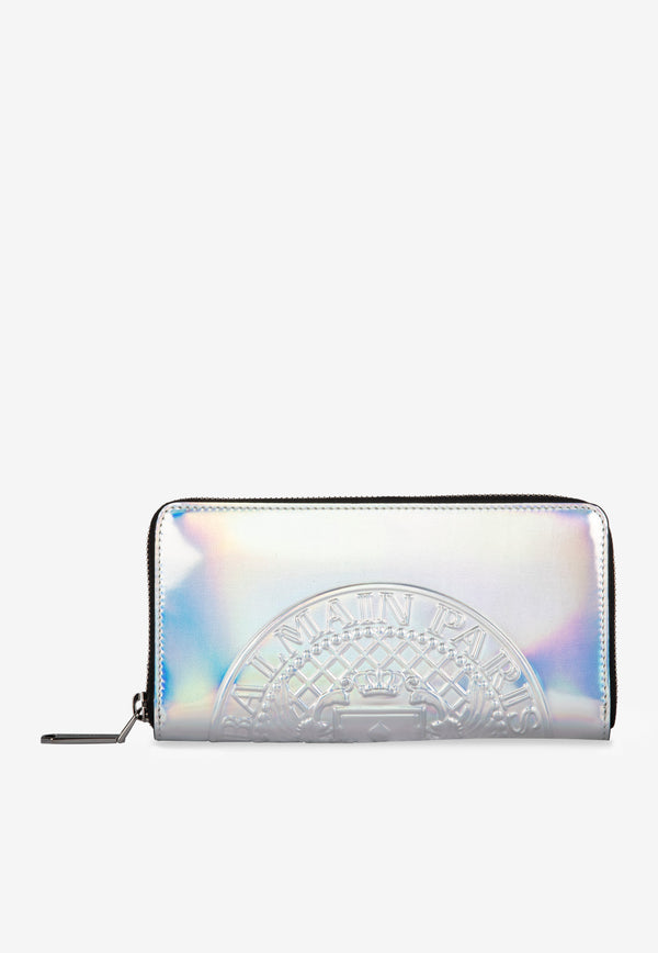 Holographic Leather Embossed Logo Wallet