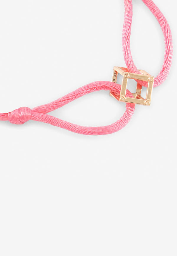 Djihan Mini Cube Mirage Cord Bracelet in 18-karat Rose Gold Pink Bra-476