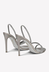 Rene Caovilla Irina 105 Crystal-Embellished Sandals Grey C11513-105-R001V232 GREY SATIN/C.SILVER SHA