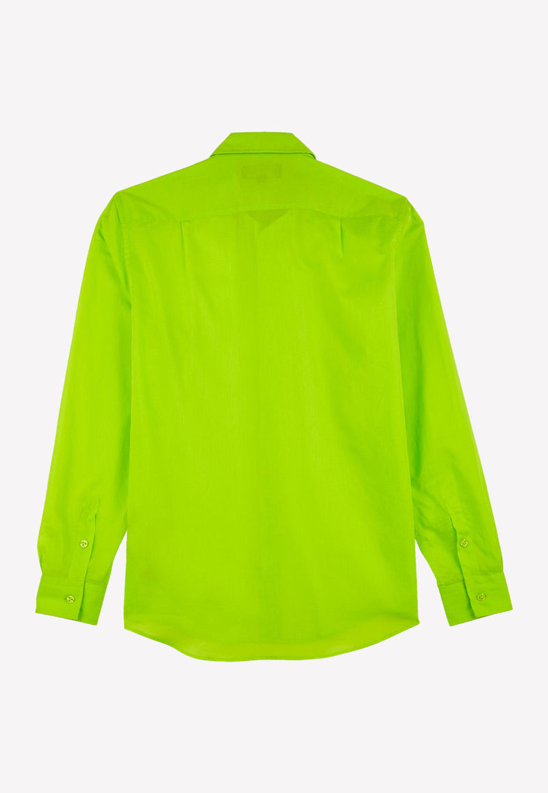 Vilebrequin Caracal Long-Sleeved Cotton Shirt Green CCAE9V00-104