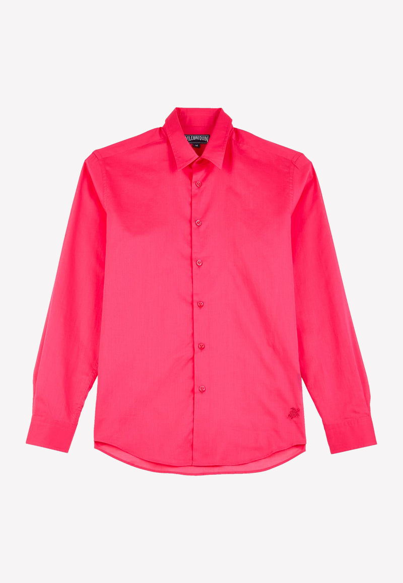 Vilebrequin Caracal Long-Sleeved Cotton Shirt Pink CCAE9V00-157