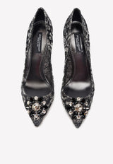 Dolce & Gabbana Bellucci 60 Lurex Lace Pumps with Brooch Detail Grey CD0066 AY637 87505