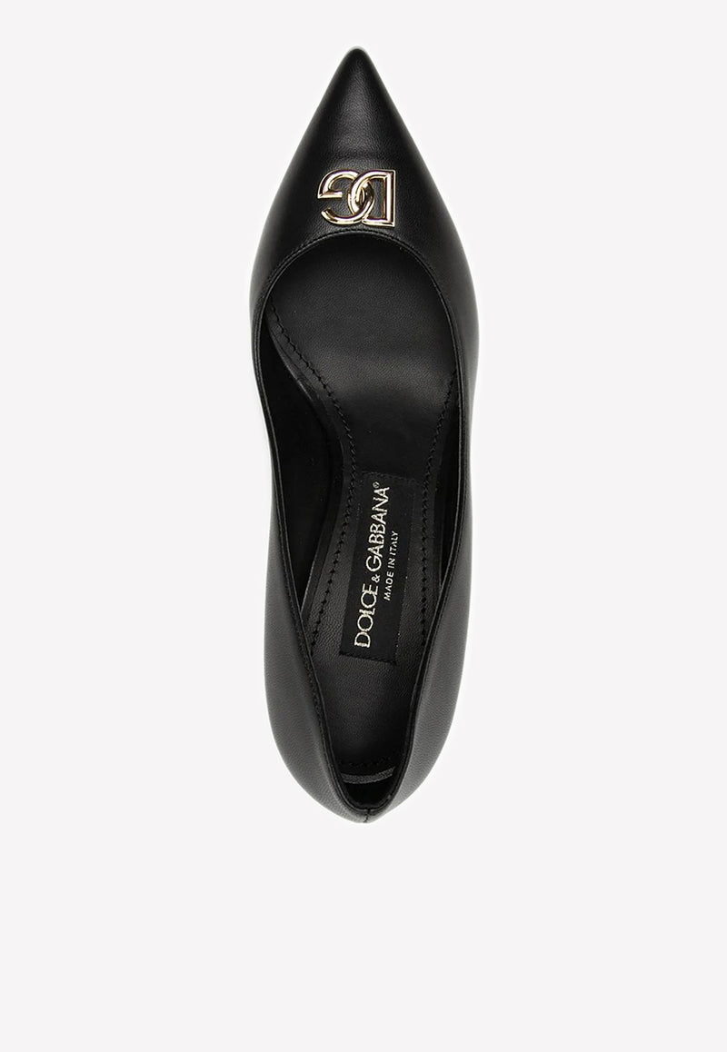 Dolce & Gabbana DG 60 Pointed Toe Pumps in Leather Black CD1696 AQ994 80999
