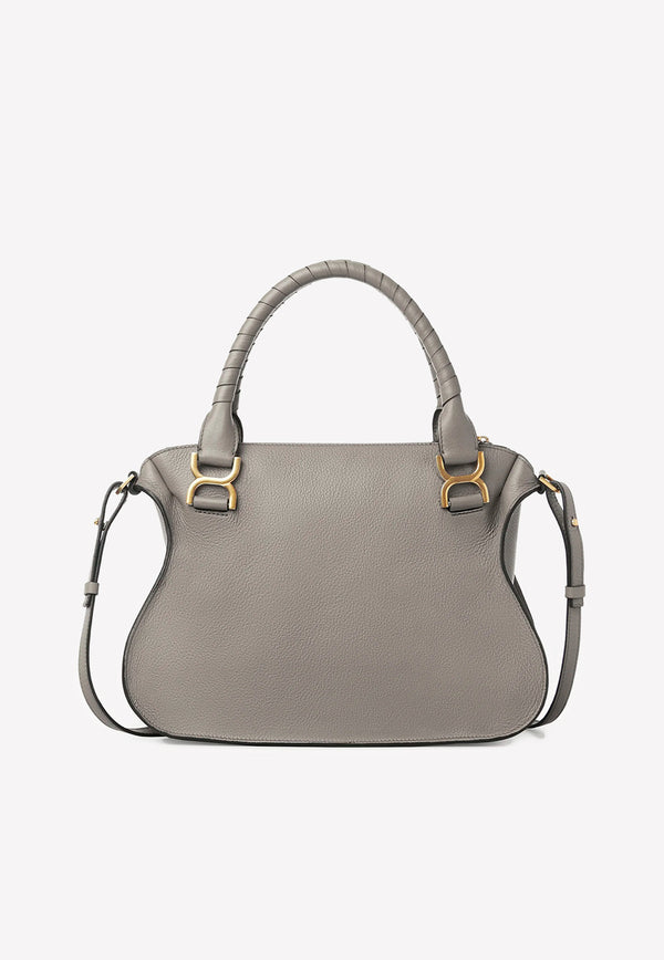 Chloé Medium Marcie Top Handle Bag in Grained Leather Grey CHC21AS660F01053 Cashmere Grey