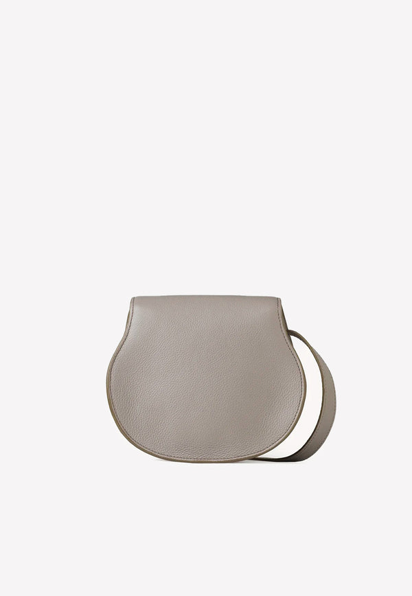 Chloé Small Marcie Saddle Bag in Grained Leather Grey CHC21AS680F01053 Cashmere Grey
