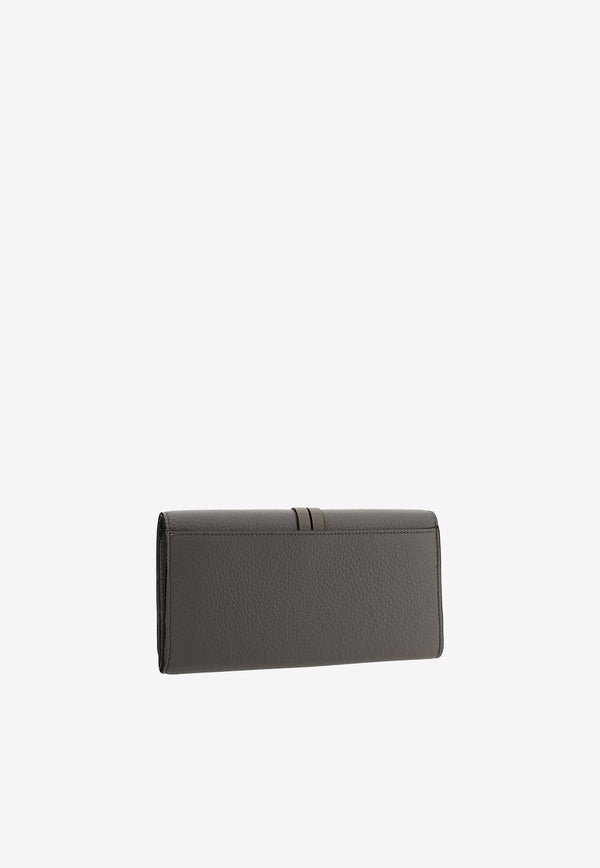 Chloé Alphabet Grained Leather Wallet Grey CHC21WP942F57053 Cashmere Grey