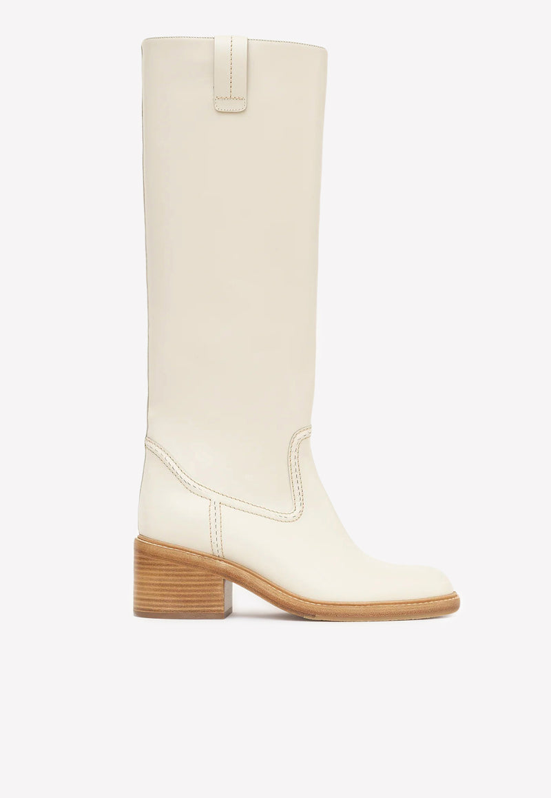 Chloé Mallo Tall Boots CHC22A684AF122 EGGSHELL    Eggshell