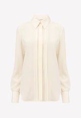 Chloé Crepe De Chine Classic Shirt Off-white CHC22AHT36004115 DUSTY WHITE