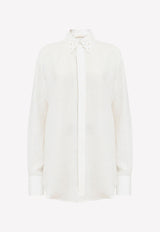 Chloé Classic Oversized Long-Sleeved Shirt White CHC22AHT44134107 ICONIC MILK