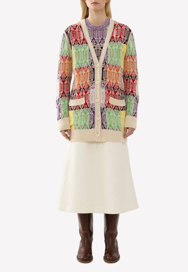 Chloé Colorblock Knitted Cardigan in Cashmere Blend CHC22AMC075909CA MULTICOLOR 1   Multicolor