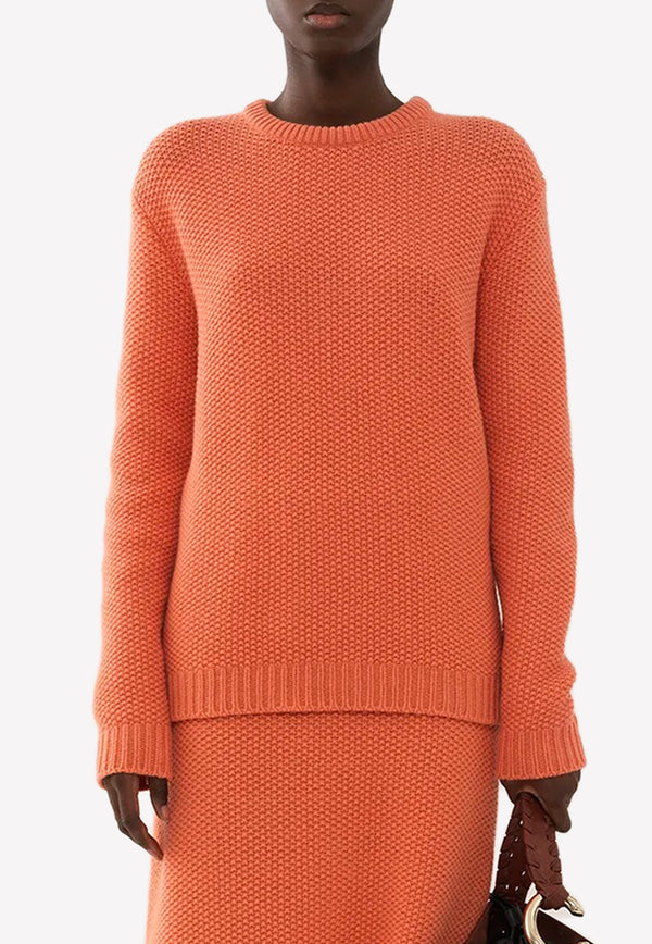 Chloé Knitted Cashmere Sweater Orange CHC22AMP07550871 PAPAYA ORANGE