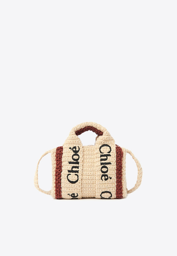 Chloé Nano Woody Crossbody Bag Beige CHC22AP235I1393C BROWN - BEIGE 1