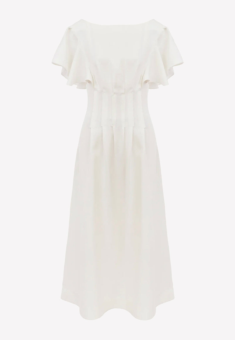 Chloé Wing-Sleeved Midi Dress White CHC22ARO23033107 ICONIC MILK