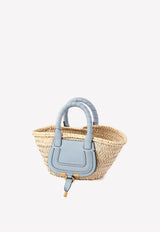 Chloé Light Blue Mini Marcie Basket Bag CHC22AS732I32469 SHADY BLUE