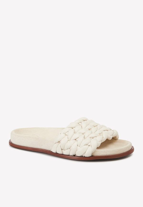 Chloé Kacey Footbed Braided Slides Eggshell CHC22S557X6122 Eggshell 