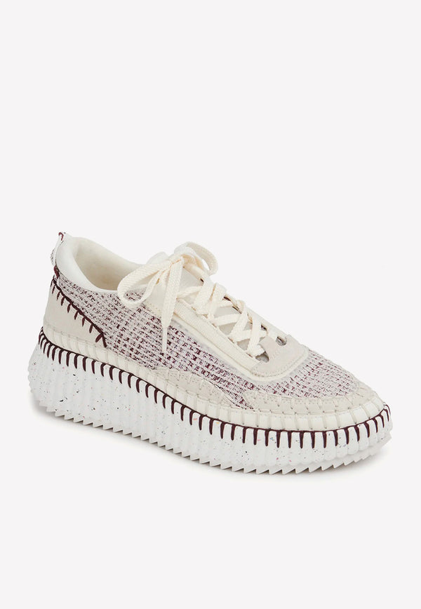 Chloé Nama Low-Top Sneakers White CHC22S579Y056A OBSCURE PURPLE