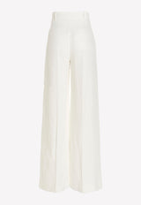 Chloé Wide-Leg Tailored Pants White CHC22SPA02036107 Iconic Milk