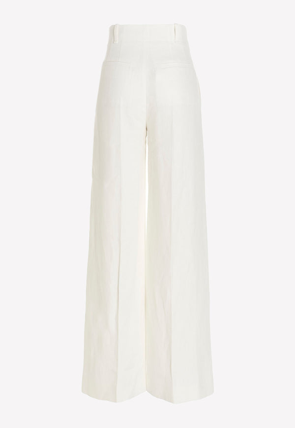 Chloé Wide-Leg Tailored Pants White CHC22SPA02036107 Iconic Milk