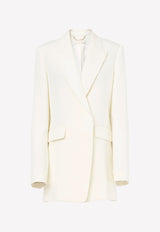 Chloé Single-Breasted Tailored Blazer White CHC22UMA16015107 Iconic Milk  