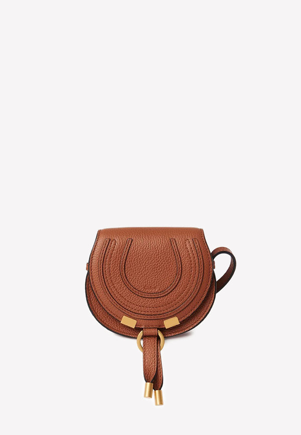 Chloé Nano Marcie Saddle Bag in Grained Leather Tan CHC22UP675G3625M Tan
