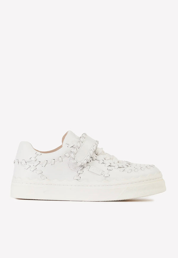 Chloé Lauren Strap Leather Sneakers White CHC22W70342101