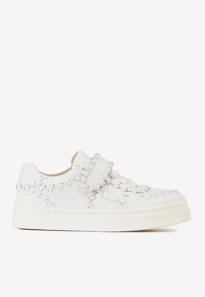 Chloé Lauren Strap Leather Sneakers White CHC22W70342101